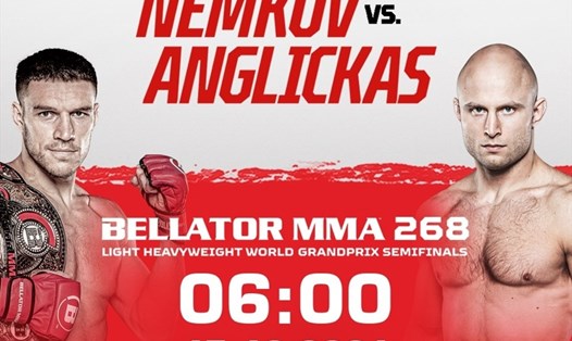 Màn so tài giữa Nemkov và Anglickas dẫn đầu Bellator MMA 268. Ảnh: FPT Play