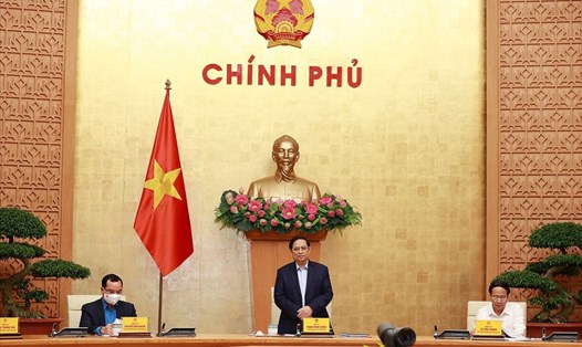 Thủ tướng Chính phủ Phạm Minh Chính điều hành hội nghị. Ảnh: Hải Nguyễn