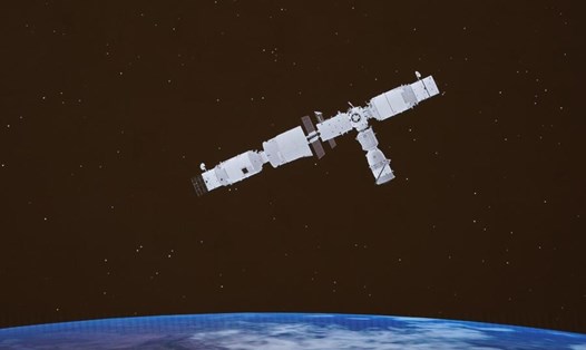 Phi hành đoàn Thần Châu 13 thành công cập bến module lõi Thiên Hà trạm vũ trụ Trung Quốc. Ảnh: Tân Hoa Xã