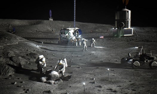 Minh họa về căn cứ Artemis trên Mặt trăng của NASA. Ảnh: NASA