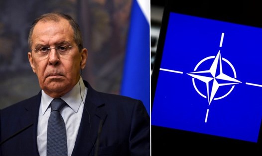Ngoại trưởng Nga Sergei Lavrov tuyên bố cắt quan hệ với NATO. Ảnh: RT/Getty