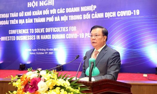 Bí thư Hà Nội phát biểu tại Hội nghị.