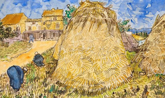 Bức tranh "Meules de blé" của Van Gogh. Ảnh: Christie's