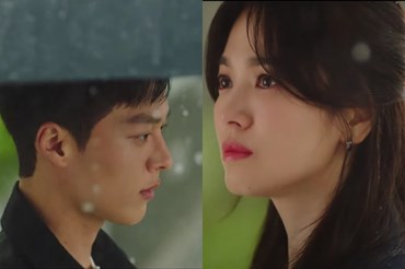 Jang Ki Yong, Song Hye Kyo gặp gỡ dưới mưa. Ảnh: Cắt clip.