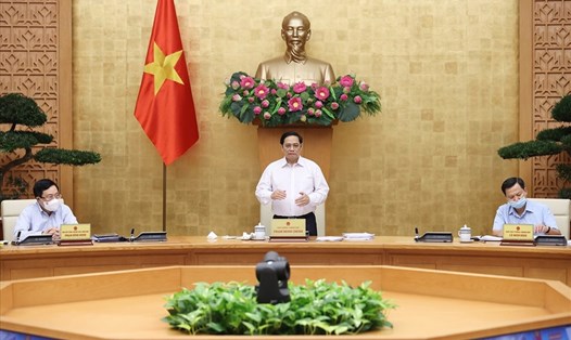 Thủ tướng Chính phủ Phạm Minh Chính phát biểu mở đầu cuộc họp. Ảnh: Dương Giang
