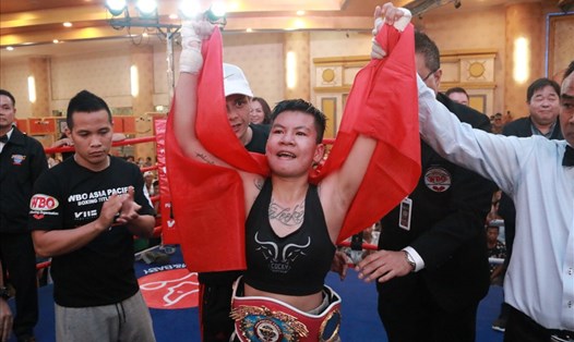 Sau khi đoạt đai boxing hạng minimum nữ Châu Á - Thái Bình Dương, Thu Nhi đang hướng đến đai vô địch thế giới. Ảnh: TN.