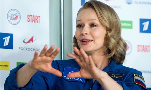 Diễn viên Yulia Peresild chia sẻ về trải nghiệm quay phim trên trạm vũ trụ. Ảnh: Roscosmos