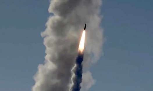 Tên lửa Bulava của Nga trong một lần phóng. Ảnh minh họa. Ảnh: Bộ Quốc phòng Nga