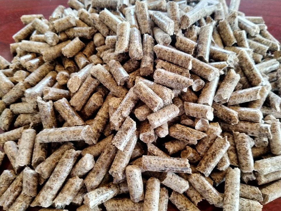 Sản phẩm viên nén để xuất khẩu. Ảnh: Cao Cẩm