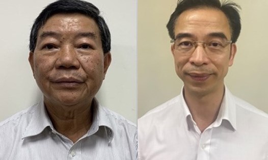 Hai bị can Nguyễn Quốc Anh (trái) và Nguyễn Quang Tuấn đều từng làm Giám đốc Bệnh viện Bạch Mai. Ảnh: Bộ Công an