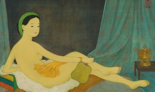 Bức Nue (Nude) của họa sĩ Lê Phổ, nằm trong bộ sưu tập tranh của tiến sĩ Tuấn Phạm được đấu giá tại phfong đấu giá Christie's Hongkong. Ảnh: Christie
