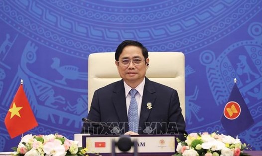Thủ tướng Phạm Minh Chính dự hội nghị cấp cao ASEAN-Nhật Bản ngày 27.10. Ảnh: TTXVN