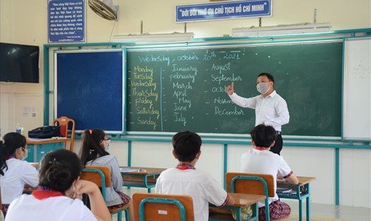 Học sinh Trường THCS-THPT Thạnh An, huyện Cần Giờ (TPHCM) đã quay trở lại trường học. Ảnh: Huyên Nguyễn