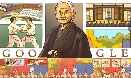 Google Doodle kỷ niệm sinh nhật của cha đẻ Judo Nhật Bản. Ảnh: Google