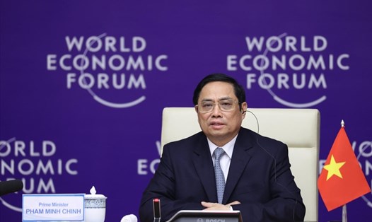 Thủ tướng Phạm Minh Chính đồng chủ trì Đối thoại Chiến lược quốc gia Việt Nam – WEF. Ảnh: BNG
