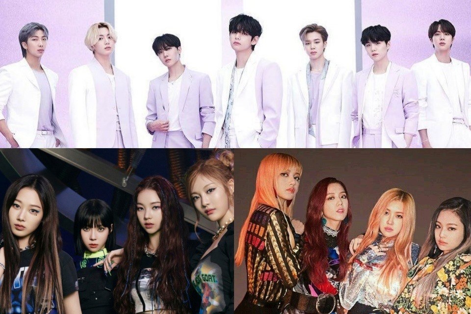 BTS, aespa, BlackPink là 3 nhóm nhạc Kpop được yêu thích nhất tháng. Ảnh: Poster, Xinhua. BTS, aespa, BlackPink là 3 nhóm nhạc Kpop được yêu thích nhất tháng. Ảnh: Poster, Xinhua.