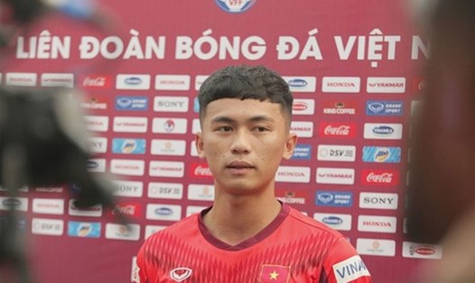 Tiền đạo Việt Cường đặt mục tiêu ghi bàn giúp U22 Việt Nam vượt qua vòng loại U23 Châu Á 2022. Ảnh: VFF