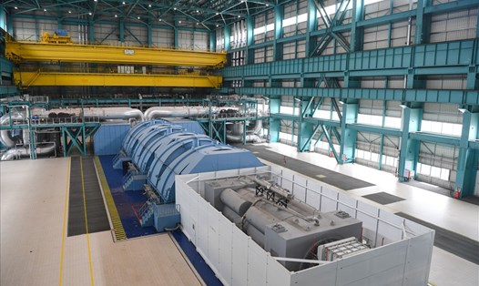 Xây dựng tuabin hơi nước tại nhà máy điện hạt nhân Đài Sơn ở Quảng Đông, Trung Quốc năm 2018. Ảnh: Xinhua