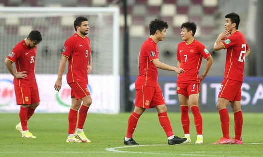 Đội tuyển Trung Quốc đang xếp cuối bảng B vòng loại thứ 3 World Cup 2022. Ảnh: AFP.