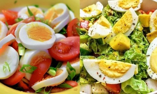 Kết hợp trứng với cà chua, xà lách trong món salad là cách giảm cân hiệu quả. Đồ họa: Thanh Ngọc