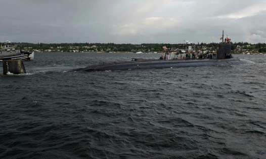 Tàu ngầm tấn công nhanh lớp Seawolf USS Connecticut rời căn cứ hải quân ở Bremerton, Washington năm 2017. Ảnh: AFP
