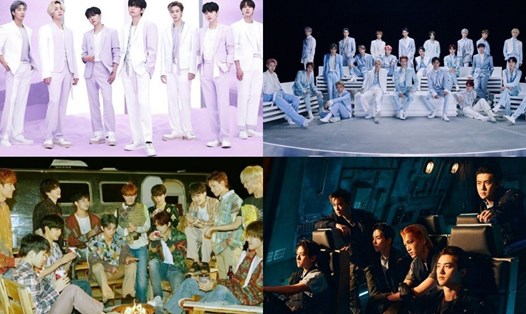 BTS, NCT, Seventeen, EXO là 4 nhóm nam Kpop được yêu thích nhất tháng 10. Ảnh: Poster.