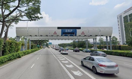 Hệ thống thu phí xe vào nội đô ERP tại Singapore. Ảnh: Google map.