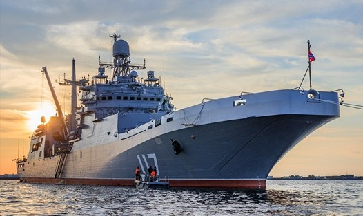 Đại chiến hạm đổ bộ Piotr Morgunov của Nga. Ảnh: Twitter