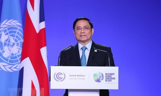 Thủ tướng Phạm Minh Chính cho rằng tài chính khí hậu, chuyển giao công nghệ và nâng cao năng lực đóng vai trò rất quan trọng để thực hiện thành công Thỏa thuận Paris. Ảnh: TTXVN