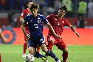 Tuyển Việt Nam từng thất bại 0-1 trước Nhật Bản tại Asian Cup 2019. Ảnh Hữu Phạm