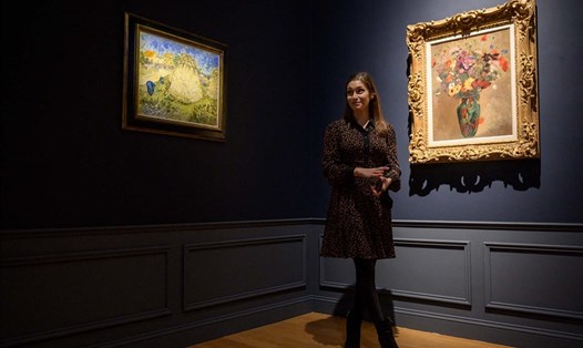 Bức tranh của đại danh họa Van Gogh được trưng bày ở nhà đấu giá Christie's. Ảnh: AFP