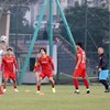 Tuyển Việt Nam trở lại tập luyện sau trận thua 0-1 trước Nhật Bản. Ảnh VFF