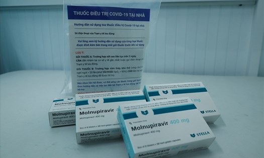 Gói thuốc C (Molnupiravir) điều trị tại nhà cho F0. Ảnh: Nguyễn Ly