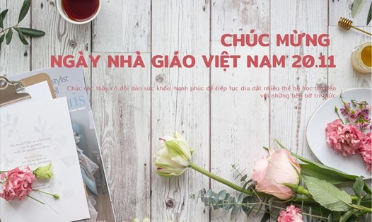 Thiệp chúc mừng Ngày Nhà giáo Việt Nam 20.11. Ảnh: T.V