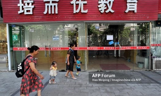 Một trung tâm dạy thêm ở Thành Đô, Tứ Xuyên phải đóng cửa do chính sách mới của Trung Quốc. Ảnh: AFP