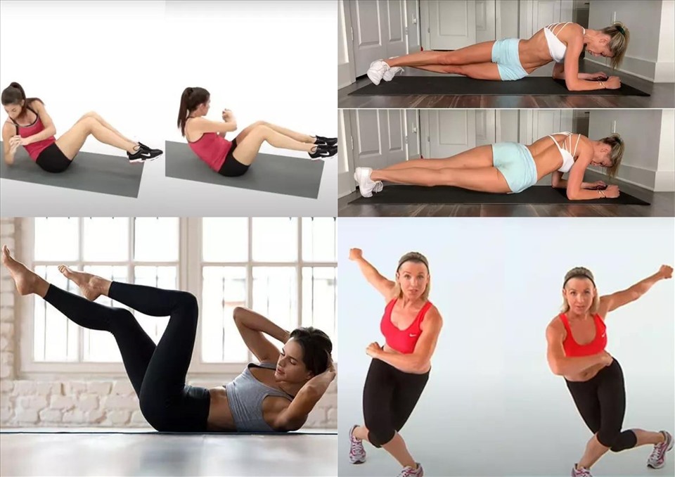 Các bài tập vặn người giúp eo thon gọn. Đồ họa: Thanh Ngọc