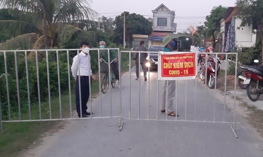 Phong toả nghiêm ngặt xã Tân Phong và một số khu dân cư huyện Ninh Giang do xuất hiện F0. Ảnh: Cổng TTĐT tỉnh Hải Dương