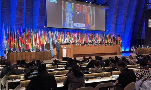 Quang cảnh phiên họp công bố danh sách các nước trúng Hội đồng Chấp hành UNESCO nhiệm kỳ 2021-2025. Ảnh: TTXVN