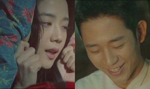 Phân cảnh đáng yêu của Jisoo (BlackPink) và Jung Hae In. Ảnh: Cắt clip.