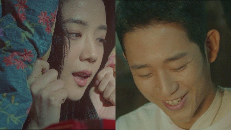 Phân cảnh đáng yêu của Jisoo (BlackPink) và Jung Hae In. Ảnh: Cắt clip. Phân cảnh đáng yêu của Jisoo (BlackPink) và Jung Hae In. Ảnh: Cắt clip.