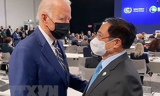 Thủ tướng Phạm Minh Chính gặp Tổng thống Mỹ Joe Biden. Ảnh: TTXVN