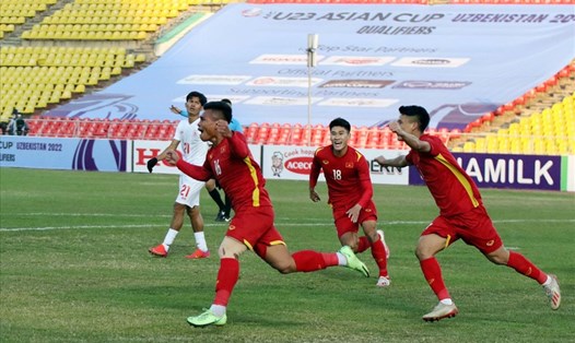 U23 Việt Nam giành vé dự vòng chung kết U23 Châu Á 2022 với tư cách đội đứng nhất bảng I. Ảnh: VFF