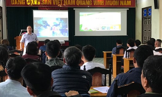 Các đại biểu dự hội nghị truyền thông về Luật Giao thông và công tác đảm bảo ATGT do Công đoàn ngành Nông nghiệp và Phát triển nông thôn Thái Bình tổ chức. Ảnh: B.M