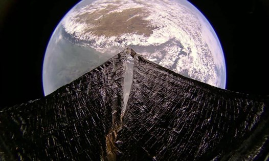 LightSail 2 chụp khung cảnh Trái đất ngày 31.1.2020. Ảnh: The Planetary Society