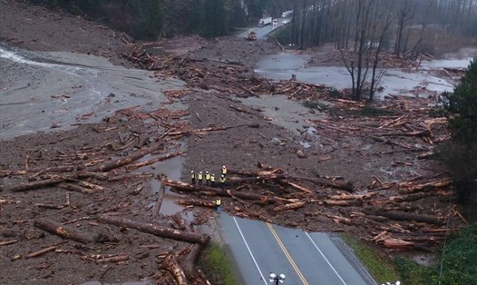 Tỉnh British Columbia của Canada tiếp tục đối mặt mưa lớn sau lũ lụt nghiêm trọng. Ảnh: AFP