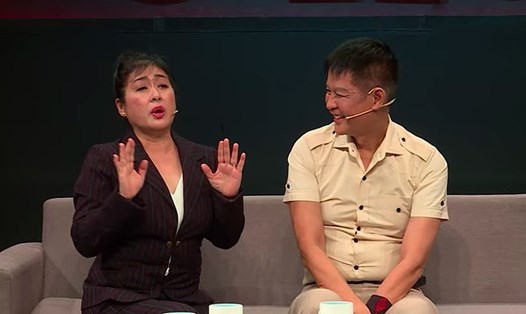 Lê Hoàng và Thanh Thủy nói về chuyện phụ nữ học thức. Ảnh: CTCC.