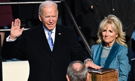 Tổng thống Joe Biden tuyên thệ nhậm chức ngày 20.1.2021. Ảnh: AFP