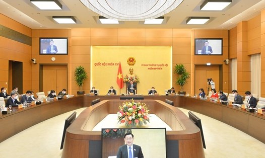 Phiên họp thứ 5 - Ủy ban Thường vụ Quốc hội khóa XV. Ảnh: Minh Hùng