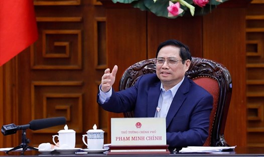 Thủ tướng Chính phủ Phạm Minh Chính phát biểu tại cuộc họp. Ảnh: Dương Giang