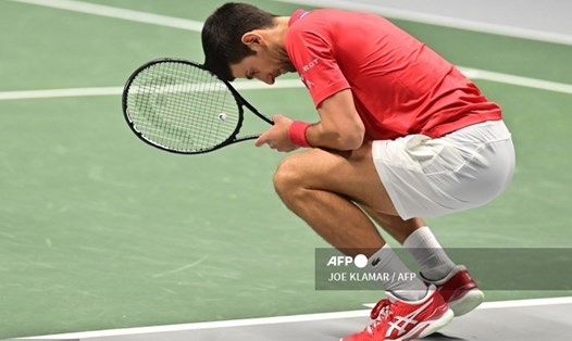 Novak Djokovic không thể giúp đội tuyển Serbia thắng trận thứ hai liên tiếp tại Davis Cup. Ảnh: AFP